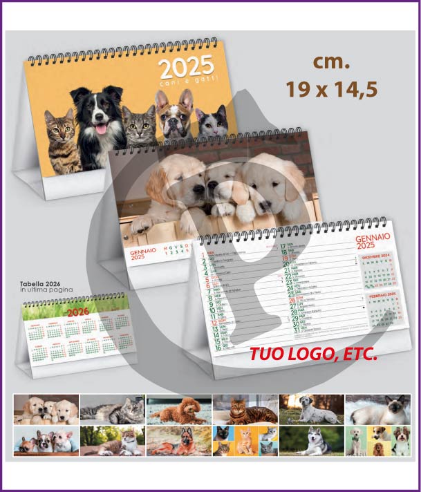 illustrati da Scrivania calendari-da tavolo 2025-personalizzati-Illustrati-da-scrivania-cani-e-gatti-pa403